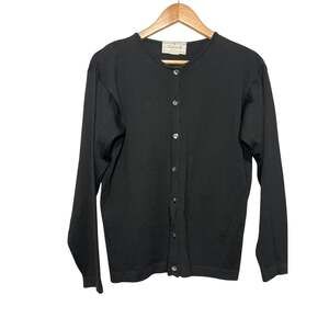 Antonella Merino Wool Cardigan Sweater Black Women's Medium Made In Italy